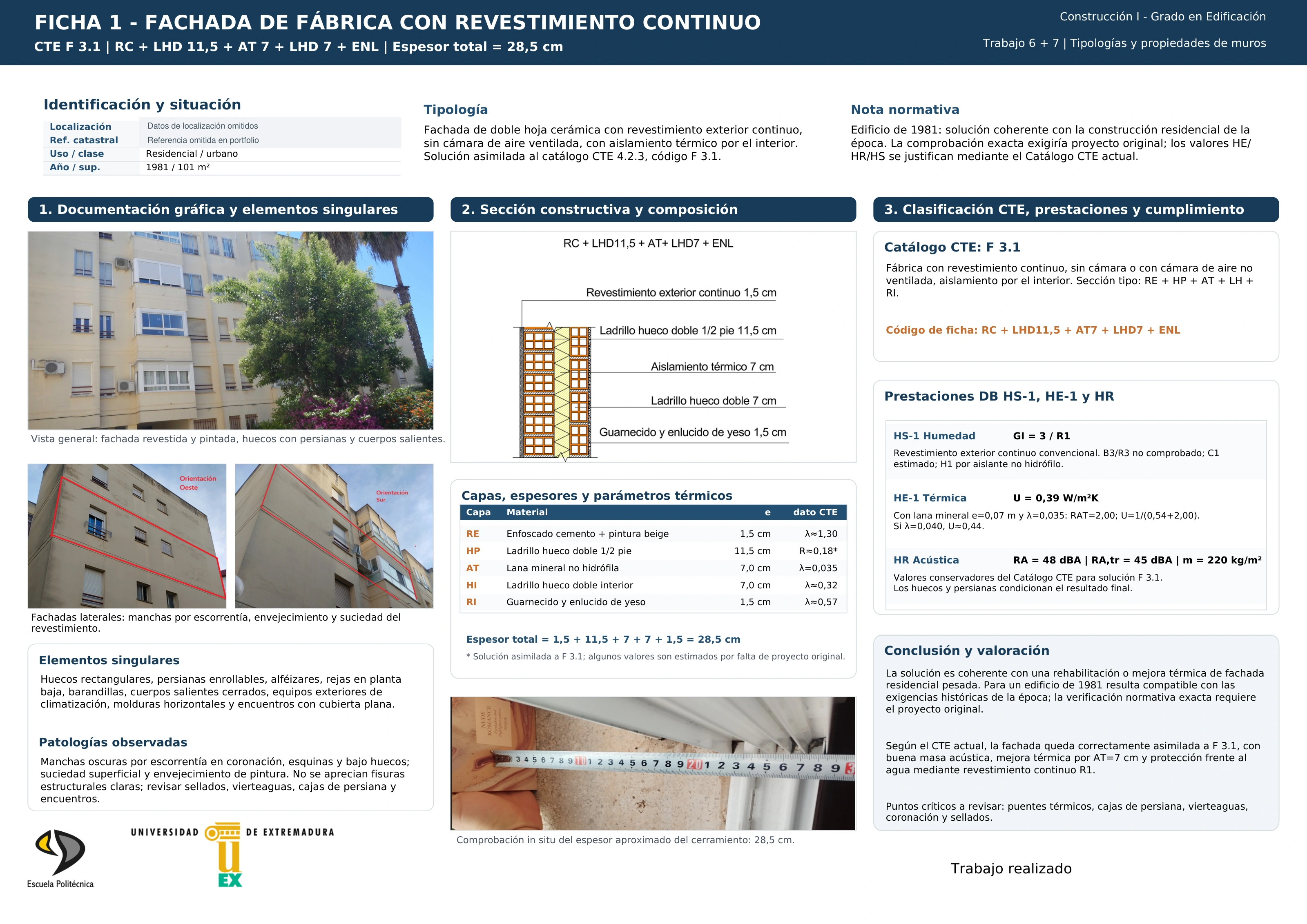 Fachada de doble hoja cerámica