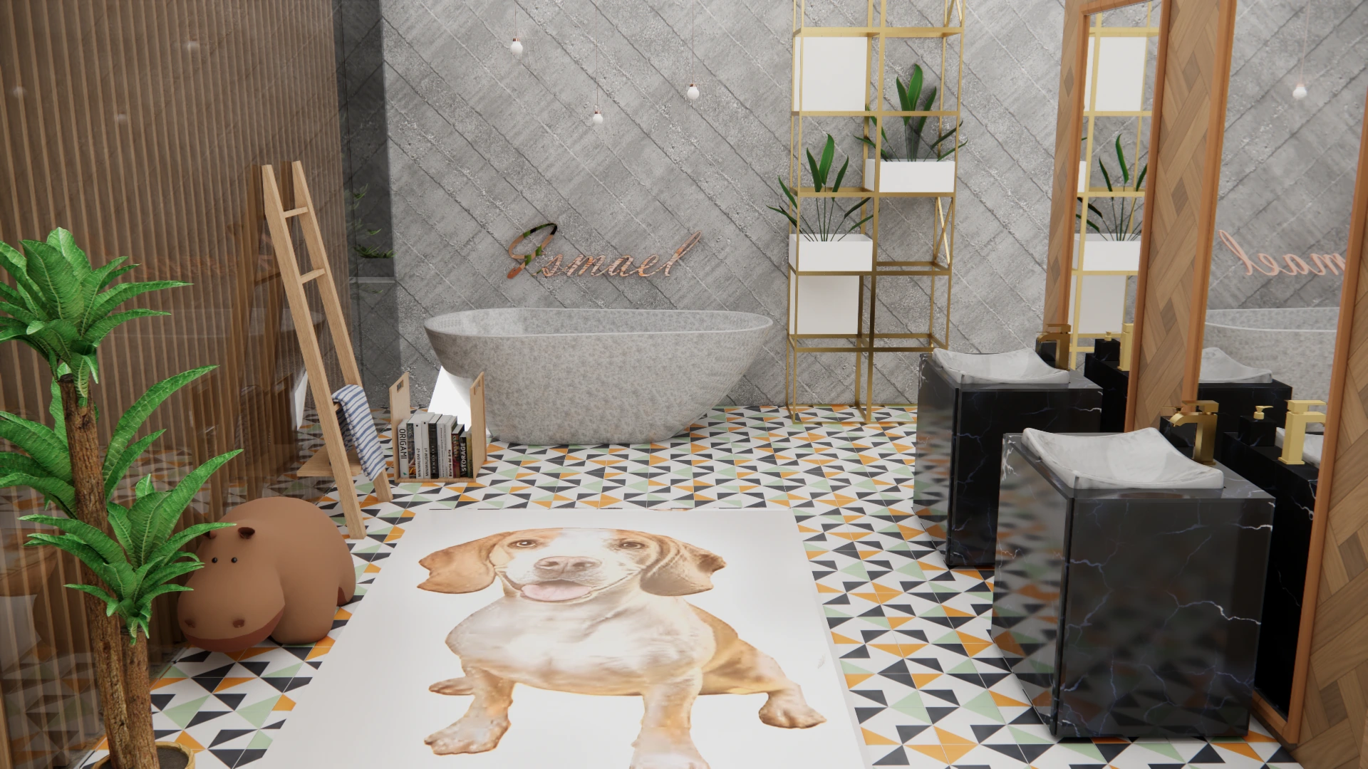 Modelado 3D · Interior renderizado